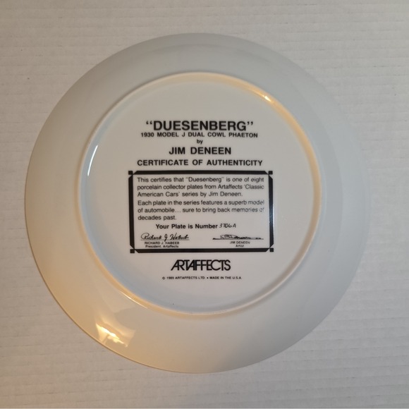 DUESENBERG 1930 MODEL J COWL PHAETON PLATE CLASSIC AMERICAN CARS JIM DENEEN BOX - Picture 2 of 7